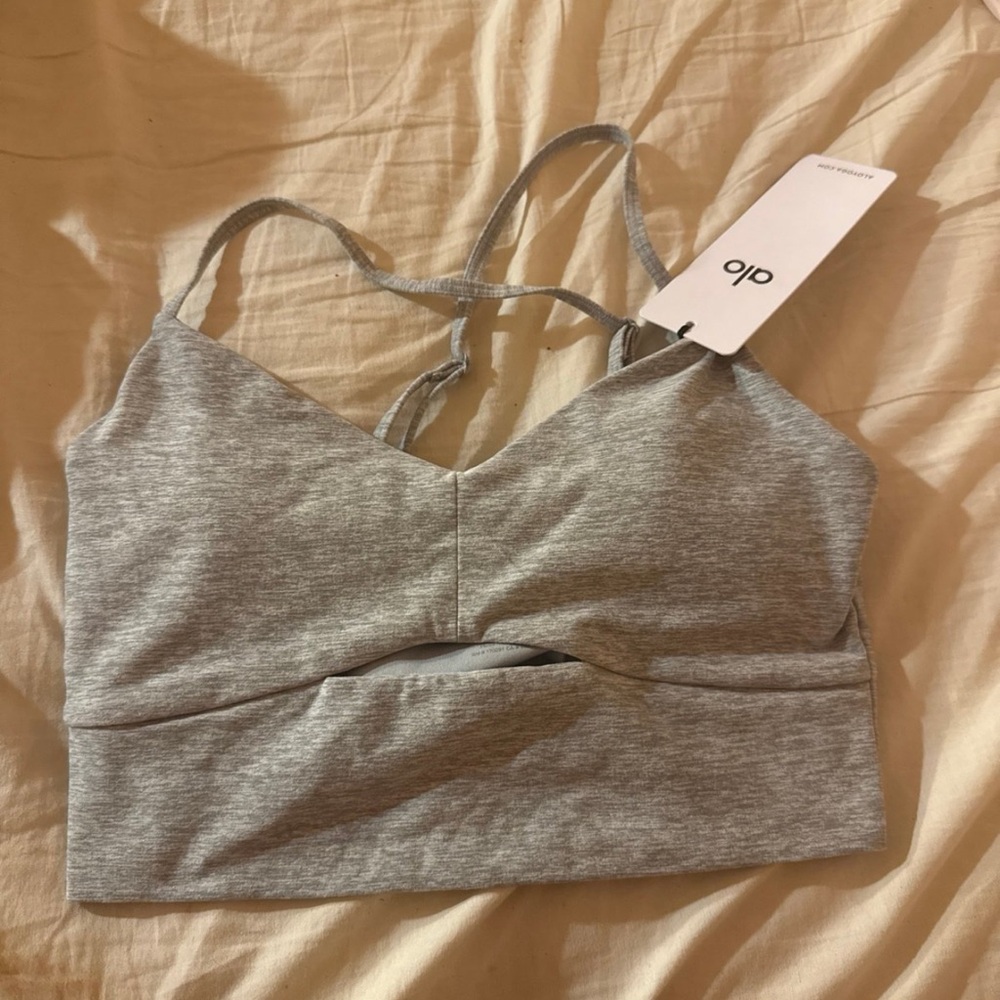 ALO Yoga Light Gray Sports Bra